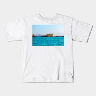 Rock in cyan water of Mediterranean sea Kids T-Shirt